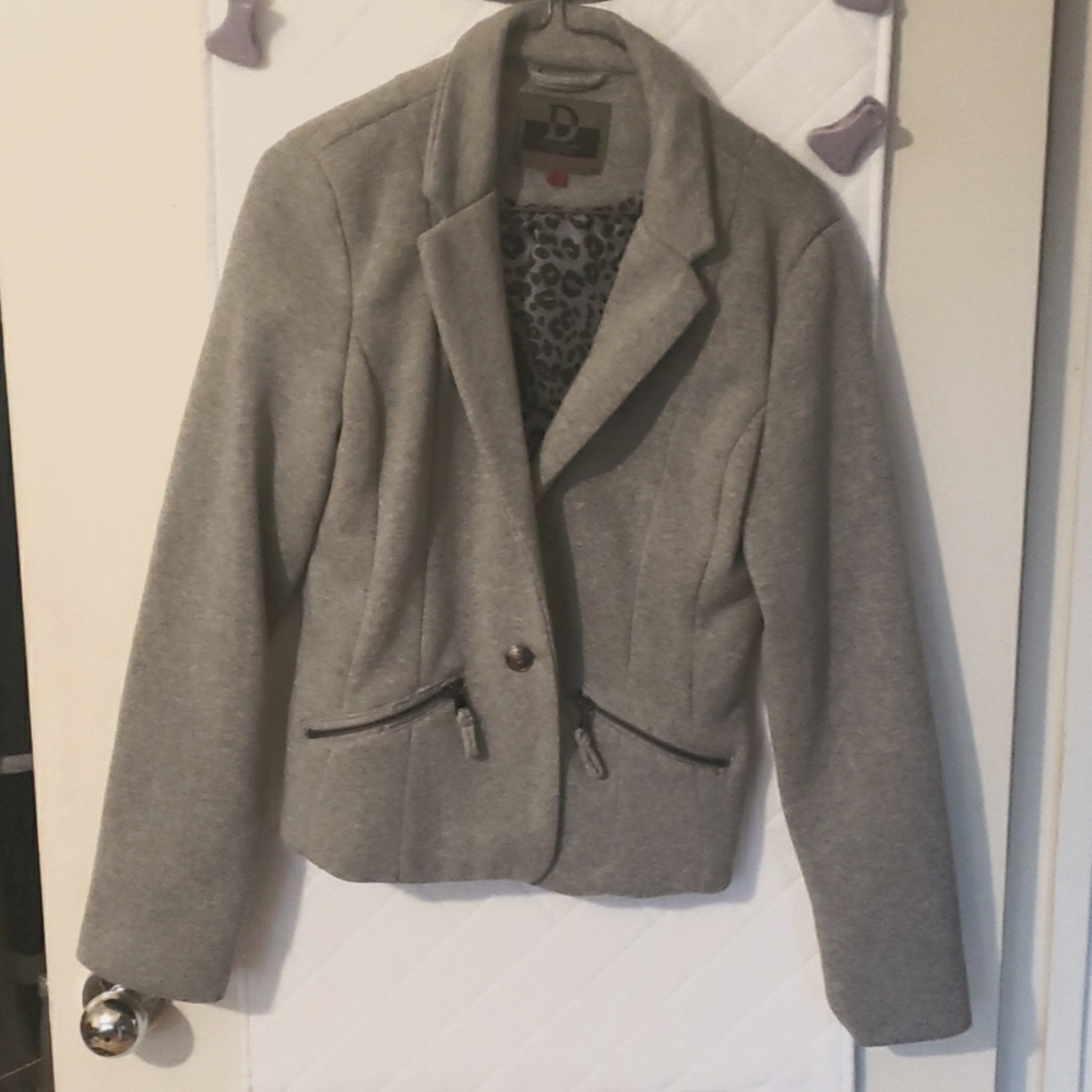 Gray cotton blazer
